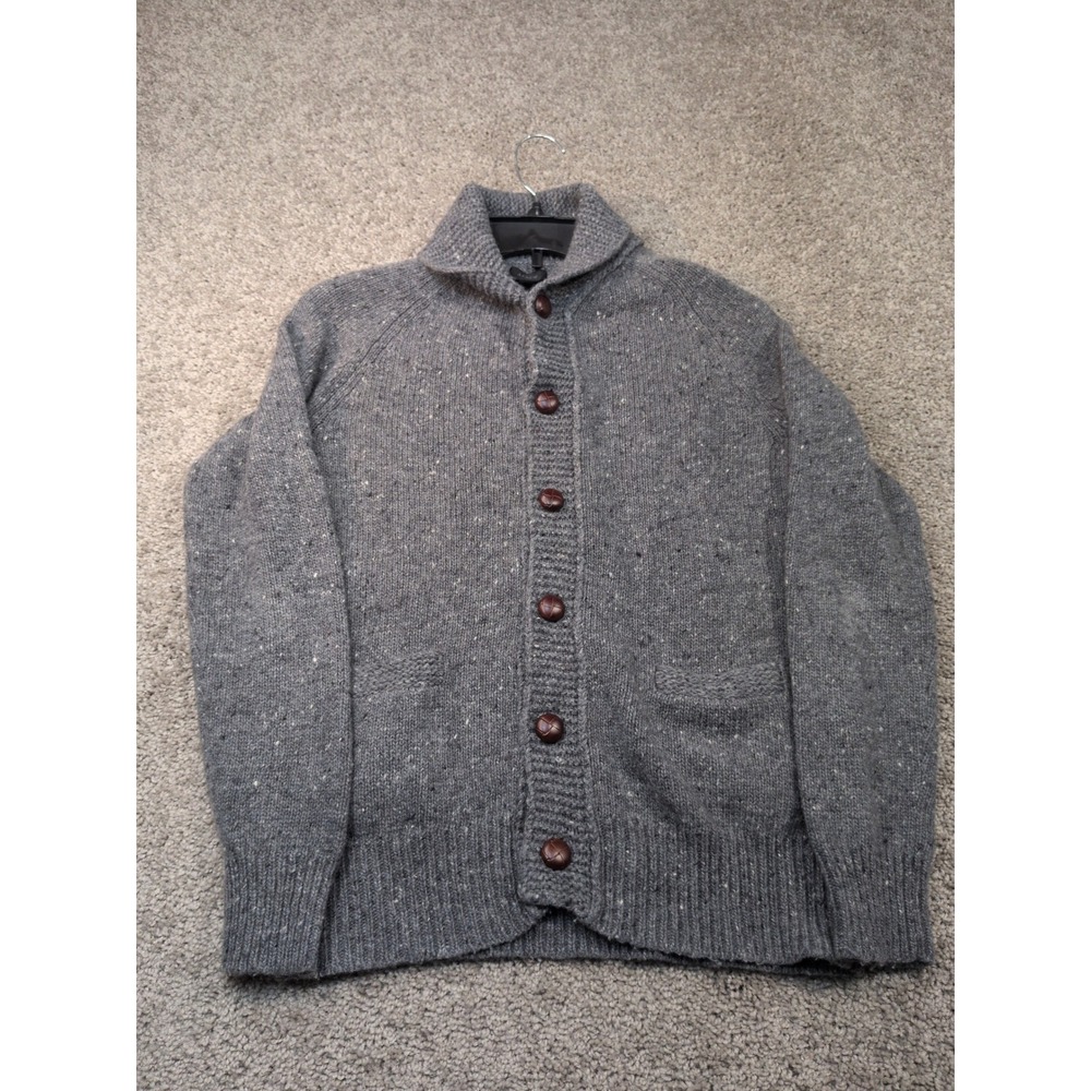 J.Crew Mens XS Grey Donegal Wool Blend Shawl Collar Button Cardigan Sweater